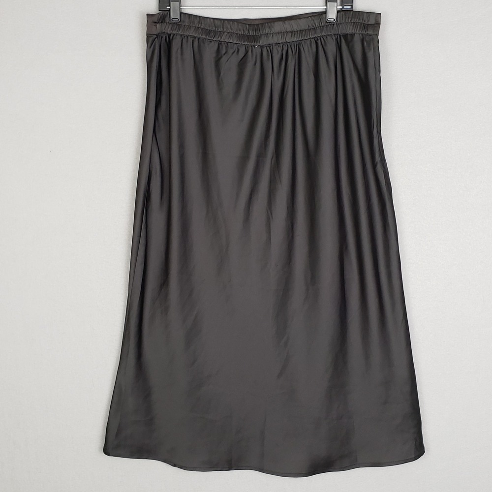Flint & Moss Sz XL Elastic Waist Maxi Skirt Black Drapey Minimalist Contemporary